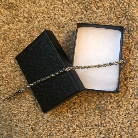 Sterling Silver Twisted Rope Chain Bracelet - Picture 3 of 5